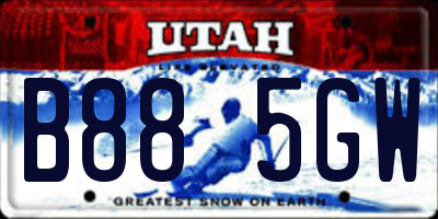 UT license plate B885GW