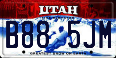 UT license plate B885JM