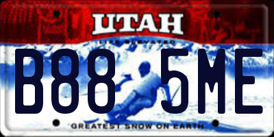 UT license plate B885ME