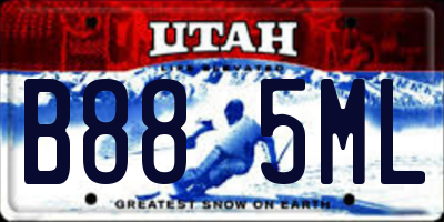 UT license plate B885ML