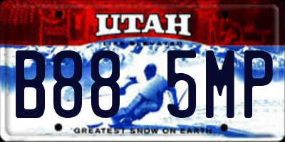 UT license plate B885MP