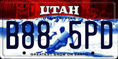 UT license plate B885PD