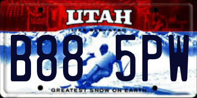 UT license plate B885PW