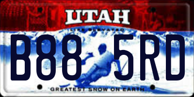 UT license plate B885RD