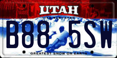 UT license plate B885SW
