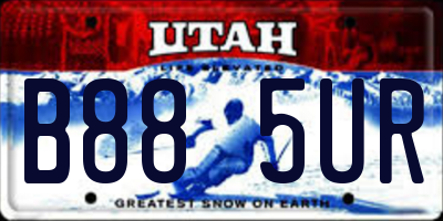 UT license plate B885UR