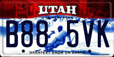 UT license plate B885VK