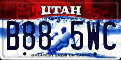 UT license plate B885WC
