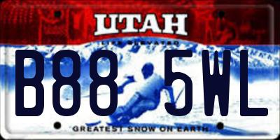 UT license plate B885WL