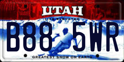 UT license plate B885WR