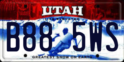 UT license plate B885WS