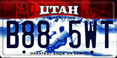 UT license plate B885WT