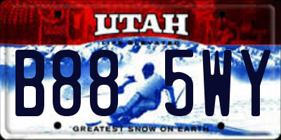 UT license plate B885WY