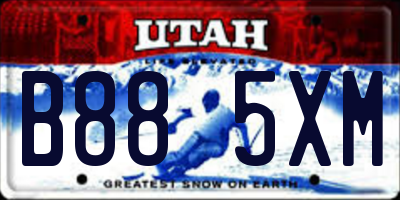 UT license plate B885XM