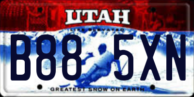 UT license plate B885XN
