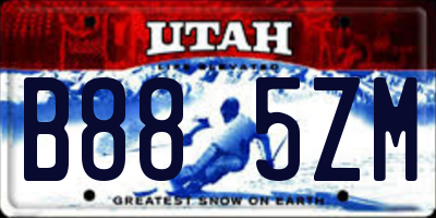 UT license plate B885ZM