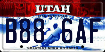 UT license plate B886AF