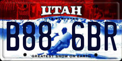 UT license plate B886BR