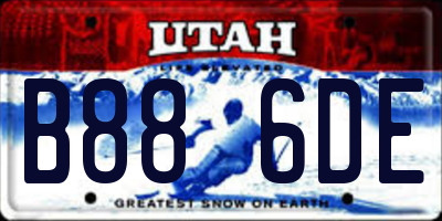 UT license plate B886DE