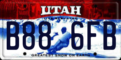 UT license plate B886FB