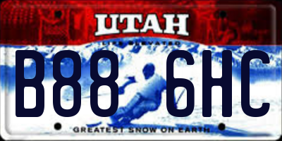 UT license plate B886HC