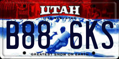 UT license plate B886KS