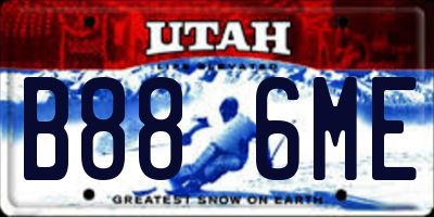 UT license plate B886ME