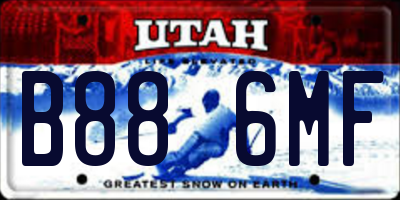 UT license plate B886MF