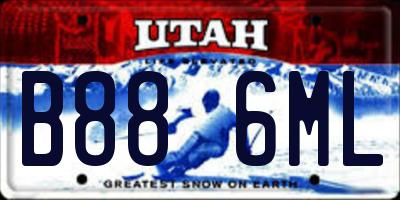 UT license plate B886ML
