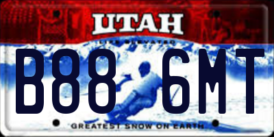 UT license plate B886MT