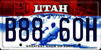 UT license plate B886OH
