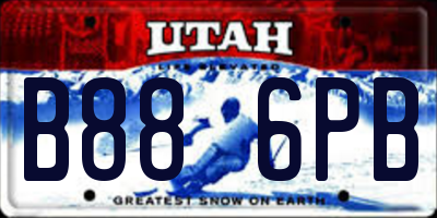 UT license plate B886PB
