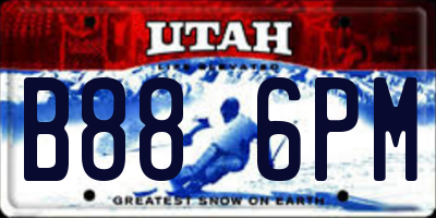 UT license plate B886PM