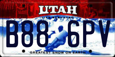 UT license plate B886PV