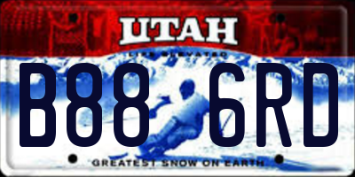 UT license plate B886RD