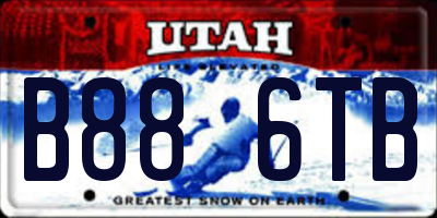 UT license plate B886TB