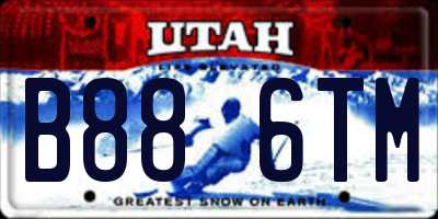 UT license plate B886TM