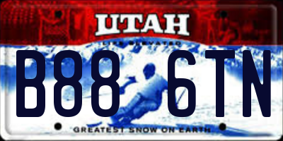 UT license plate B886TN
