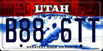 UT license plate B886TT