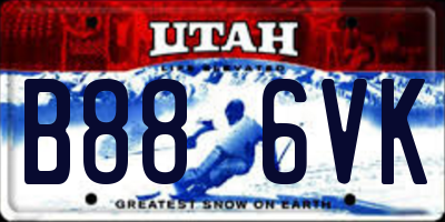 UT license plate B886VK