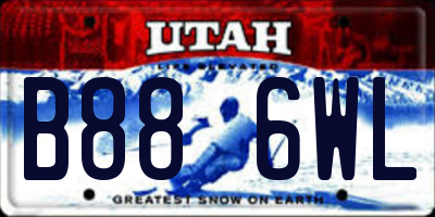 UT license plate B886WL