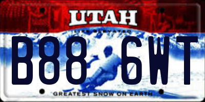 UT license plate B886WT