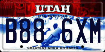 UT license plate B886XM