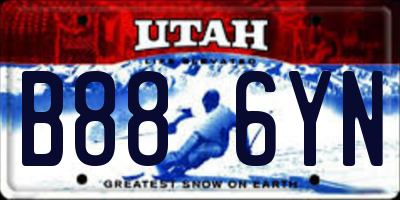 UT license plate B886YN