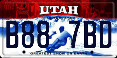 UT license plate B887BD