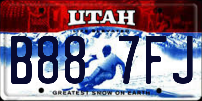 UT license plate B887FJ