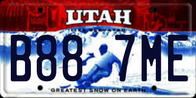UT license plate B887ME