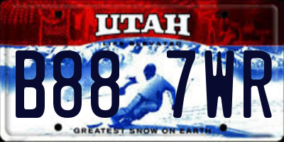 UT license plate B887WR