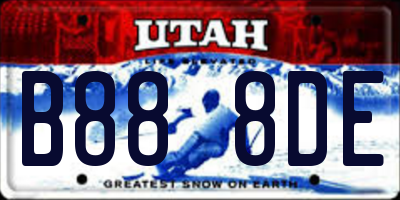 UT license plate B888DE