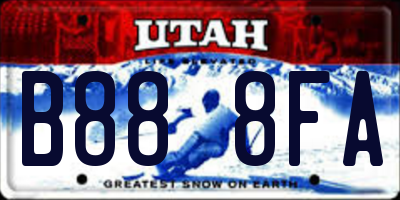 UT license plate B888FA